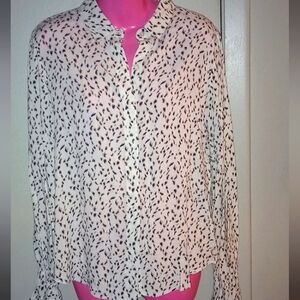 Bella Dahl Women's Black and White Patterned Top Size S